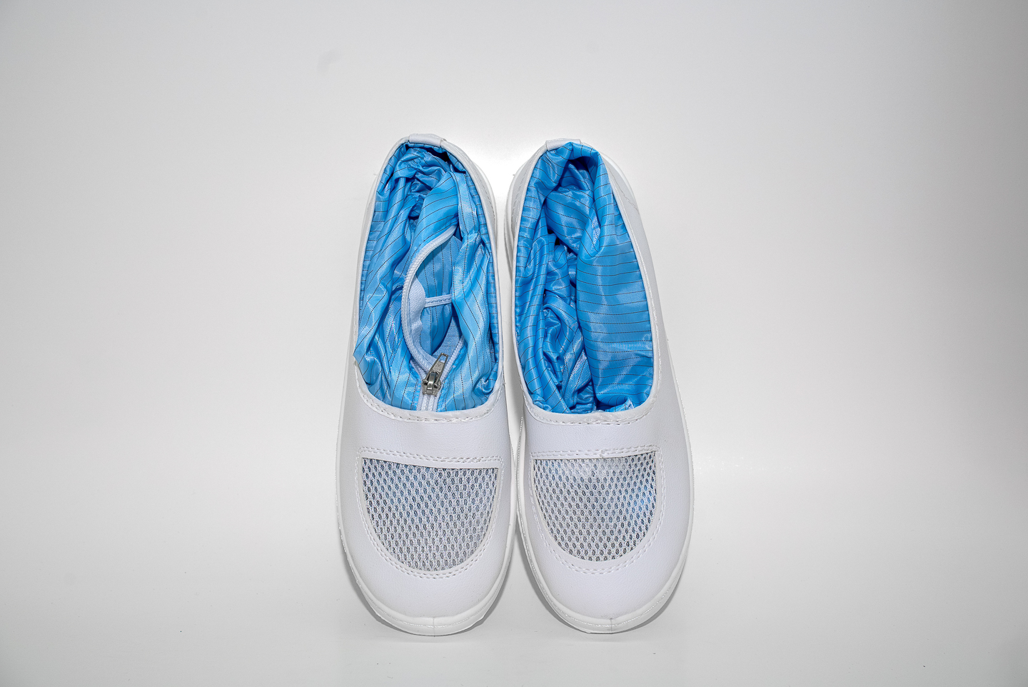 PU白革网面蓝条纹筒（CT-PU603-1)