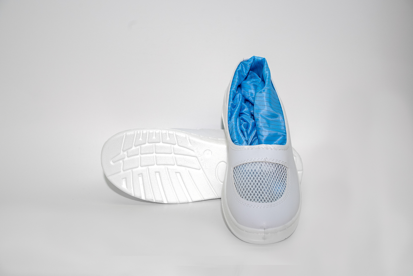 PU白革网面蓝条纹筒（CT-PU603-1)