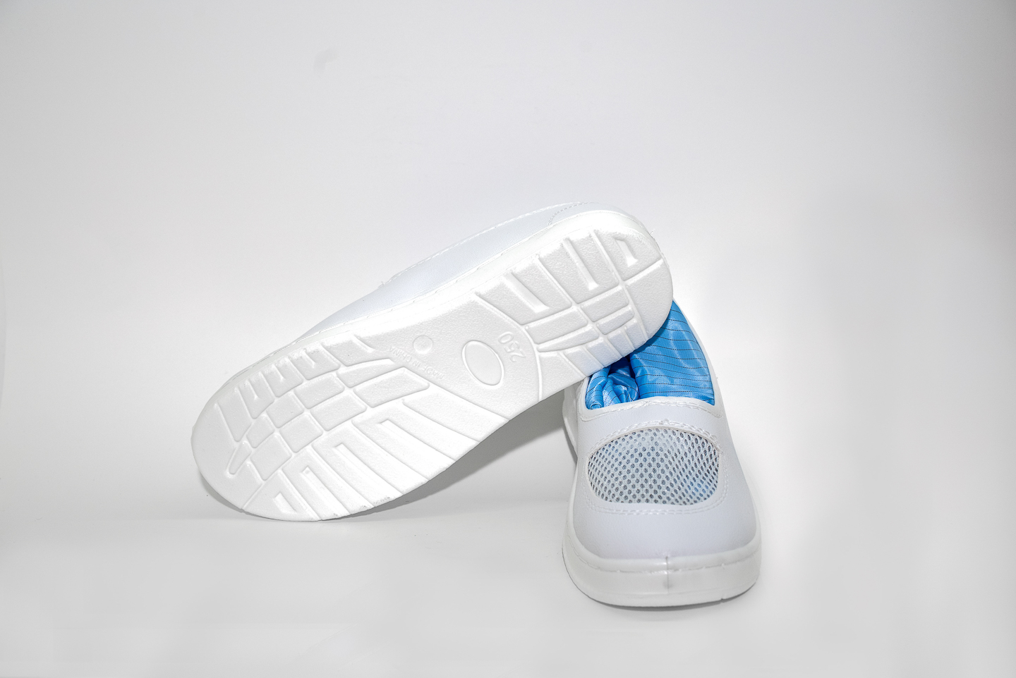 PU白革网面蓝条纹筒（CT-PU603-1)